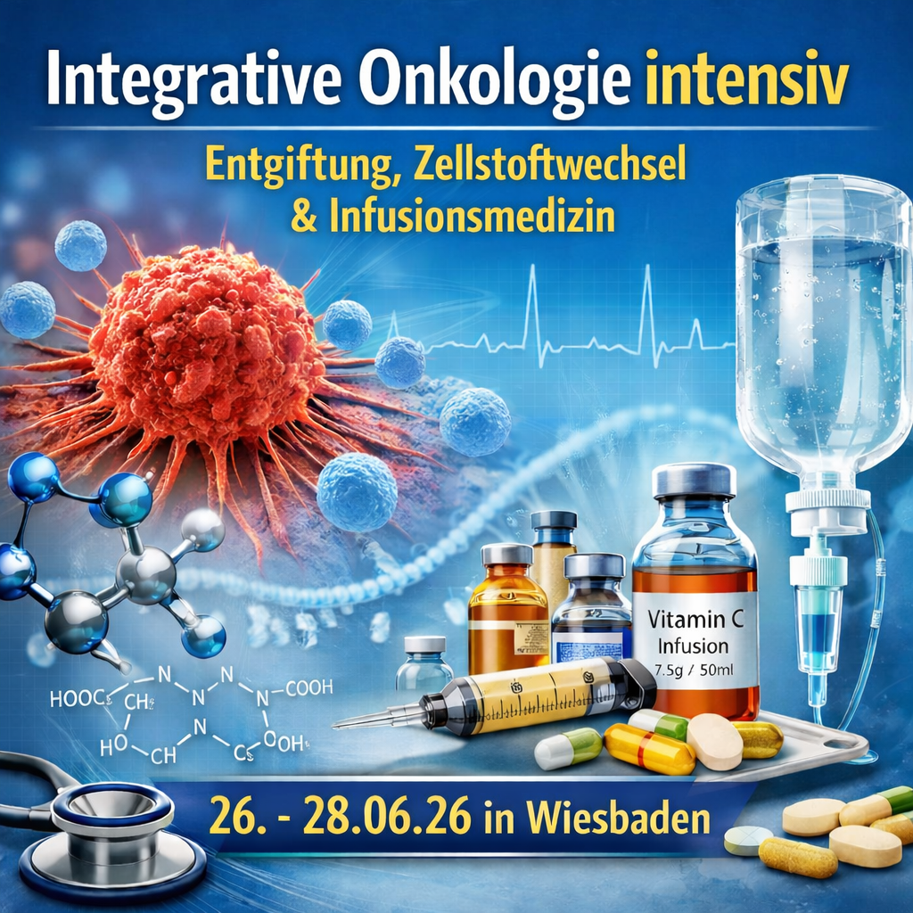 Wiesbaden 26.-28.06.2026 - Integrative Onkologie intensiv – Entgiftung, Zellstoffwechsel & Infusionsmedizin“